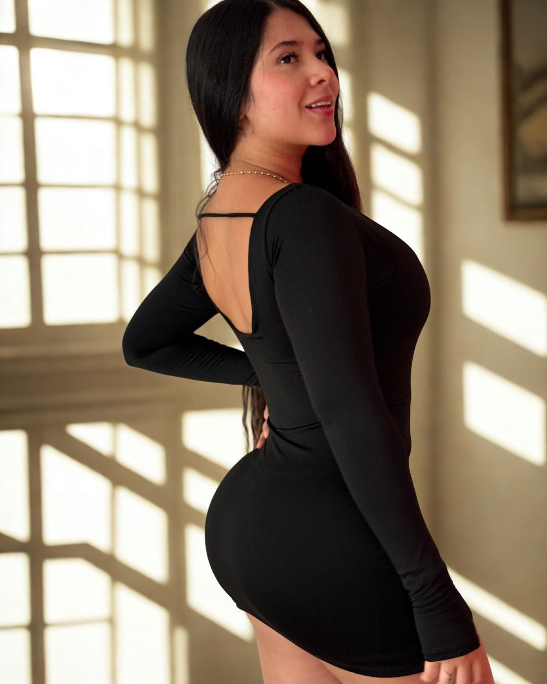 VESTIDO CORTO MANGA LARGA |TALLA UNICA