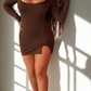 VESTIDO CORTO MANGA LARGA |TALLA UNICA